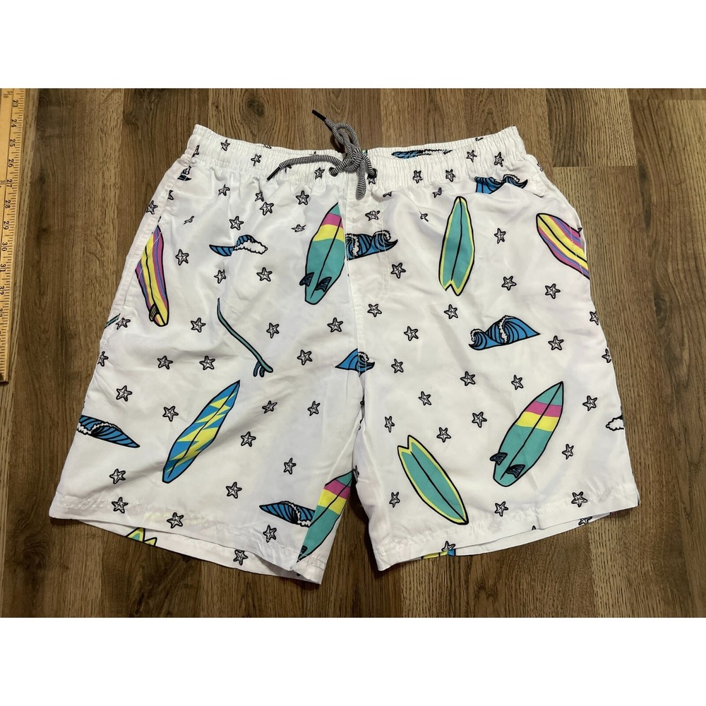 Beautiful Giants Shorts, Men's Size XL, White, Tie Waist, Starfish, Surf Boads